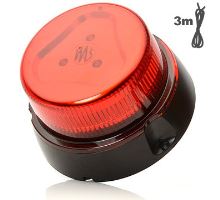 LED red beacon, 8 modes, 12-24V, for screwing on, 3m cable