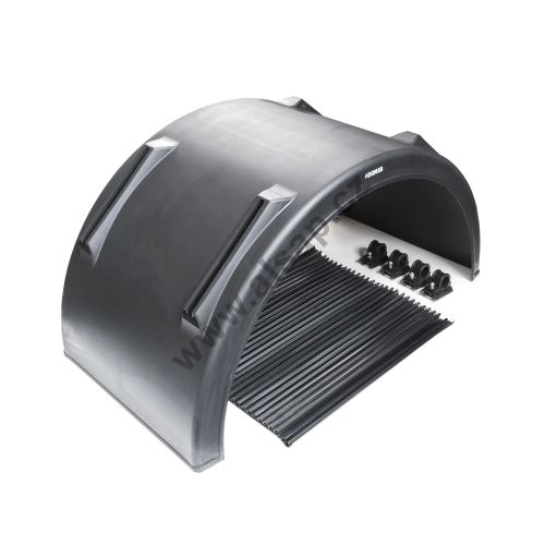 Plastic mudguard, 650x1900x1250mm, adj. brackets o42mm, antispray mudflap 350 mm, L/R (1)