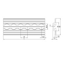 AirLine track o20 mm aluminum, for milling 60x11 mm 5707, 3000 mm (1)