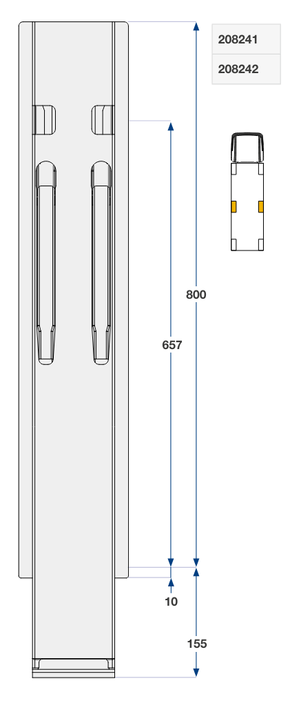 Sloupek boční kinnegrip  800/120 mm bez kt