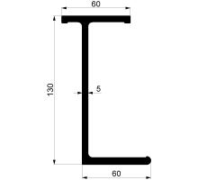 Subframe profile T, 130 mm, reinforced HD (heavy-duty), (aluminium/anodised) (1)