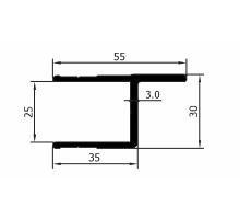 Edging profile h-shaped, 25 x 35/55 mm - (aluminium/anodised) (1)