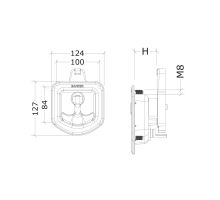 Plastic box lock, H= 39mm, for metal and stainless steel toolboxes - BAWER Europlex (3)