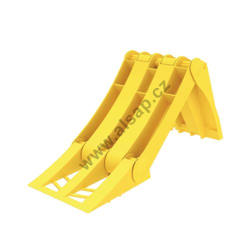 Folding Chock ORIGAMY E36 Plastic R 360, 320x120x151 mm, Yellow LOKHEN DIN 76051