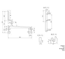 Rain gutter profile for rear flap, anodised (1)
