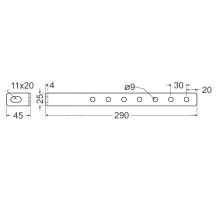 Držák bedny L 290 mm, univerzální - variabilní 7 otvorů (1)