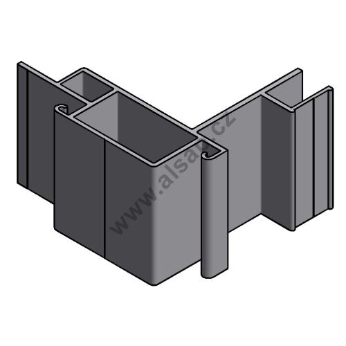 Column CS front 153 mm, 3200 mm - anodized
