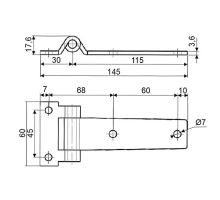 Pant bočních dveří 145mm, nerez (2)