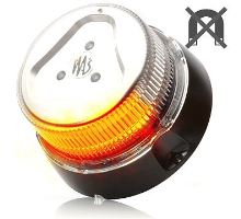 LED orange beacon, clear cover, 1 mode, 12-24V, for screwing, 3m cable