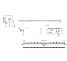 Hinge bracket for transition bridge, galvanized zinc, length 2452mm (1)