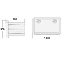 Plastic toolbox, FAST PLEX BAWER, from 500 to 1000 mm, optional accessories (1)
