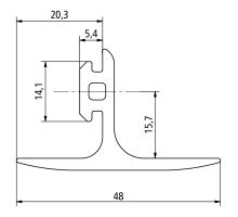 Centre T sealing profile, EPDM, 3150 mm NEW (1)