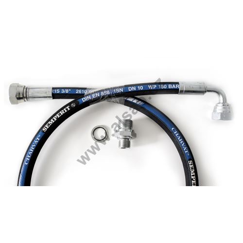 Hydraulic hose pump end straight, 90° elbow - SPX piston 1.5m (5)