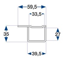 Front right aluminum kinnegrip post 800/40 mm, PP, 2 locks, anodized (1)