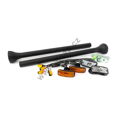 Bracket for mudguard incl. position lighting, 2x tubes O42mm, l=710mm, orange/white, Bawer (2)