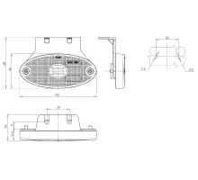 Side position LED light Orange, W64 46 x 102 mm, bracket Z