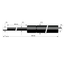 Push-type gas spring 8/18, stroke 200mm, length 445mm, M6 threads