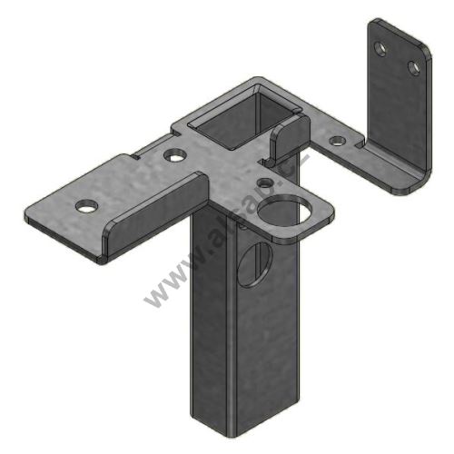 Mounting/connection kit CS5 + pillar 158 mm + rear flap/doors, rear-right