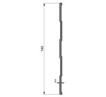 Kick protection profile I 140mm - thickness 2.0/3.0mm, aluminium (1)