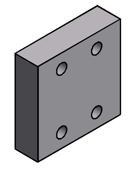 Podložka výztuhy čela Al 90x90x25 mm