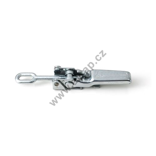 Toggle latch with eye and safety catch, bolt-on, zinc plated