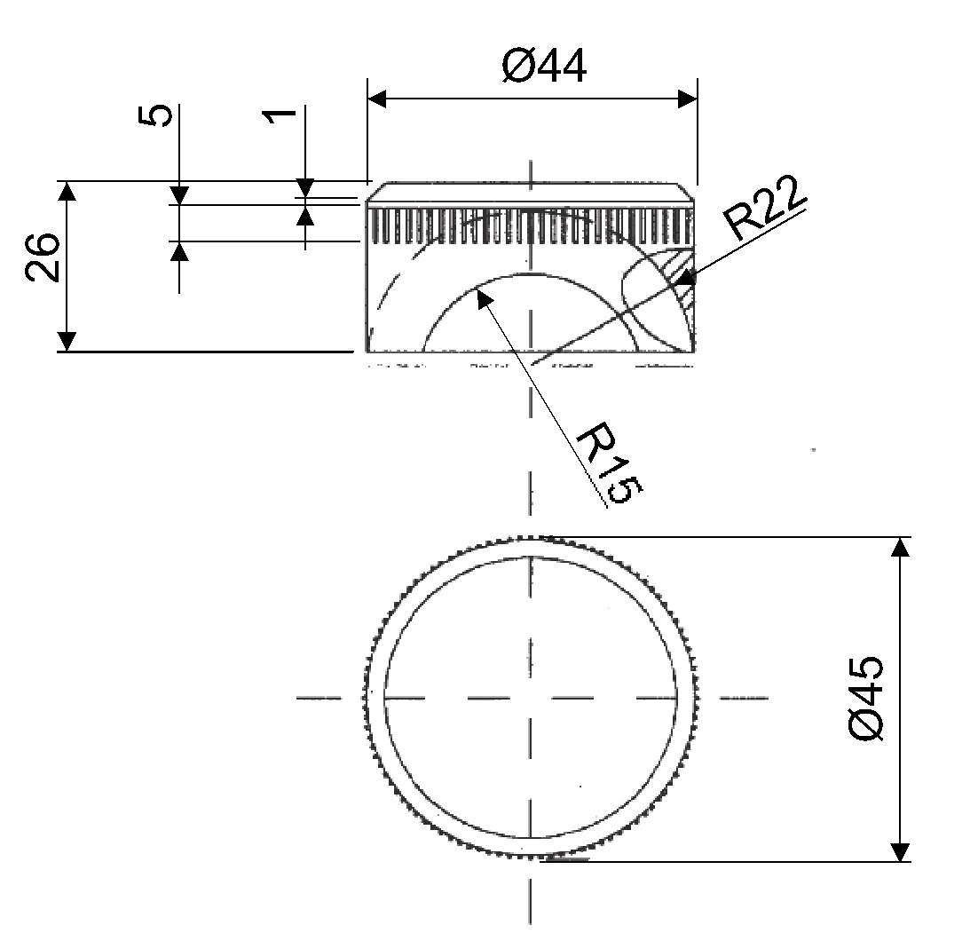 PVC vložka 44mm