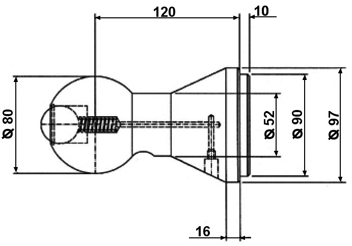 Čep kulový o 80mm, serie 3000