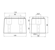 Rubber bumper 125 x 80 x 90 mm (1)