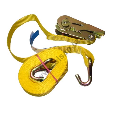 Popruh upínací 25mm, ráčna WTR 800, hák 002, 0,5+4,5m ,žlutá