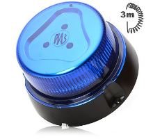 LED blue beacon, 8 modes, 12-24V, magnet, 3m coiled cable, car cigarette lighter plug