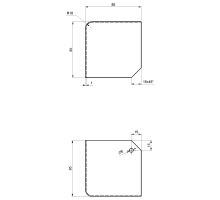 Cabinet corner cover 90mm - for profile 65 / 80, R10