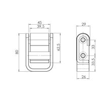 Hinge box U, steel N (1)