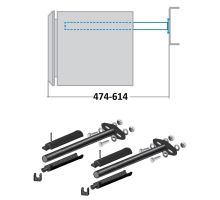 BAWER Stainless steel toolbox tubes, o30mm easy, METAL Y= 474-614mm