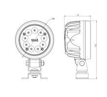 LED work light, 7000 lm / 66W - diffused, W162 aluminum housing, o108, h 76mm, 9 LEDs (1)