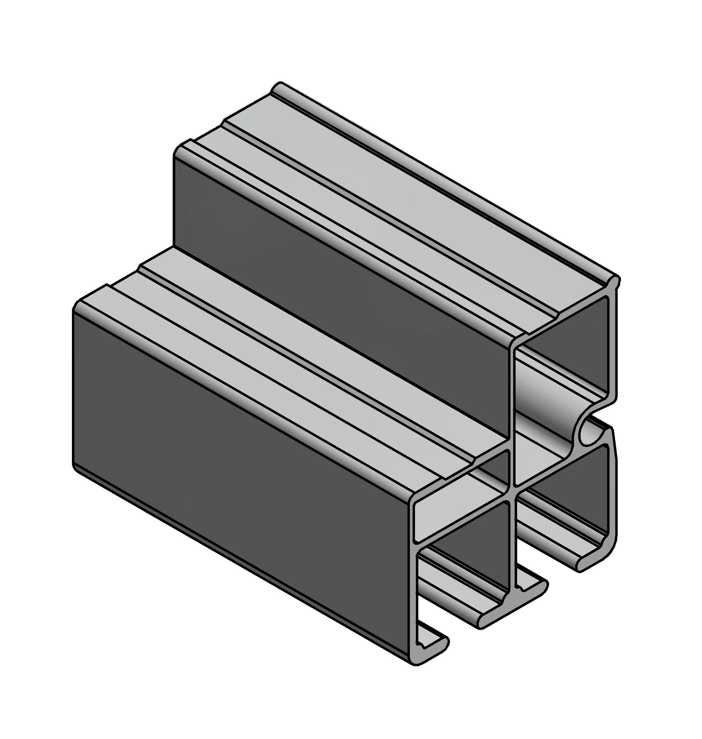 Profil střechy CS-5  70x62mm, pro pevnou střechu 25mm, l=7500m