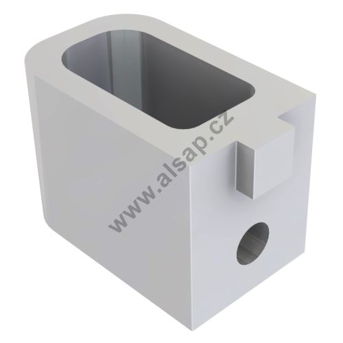 Aluminium latch receiver for screw mounting on side pillar – anodised (1)