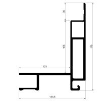 Front column CS 133 mm, 3200 mm - anodized (1)