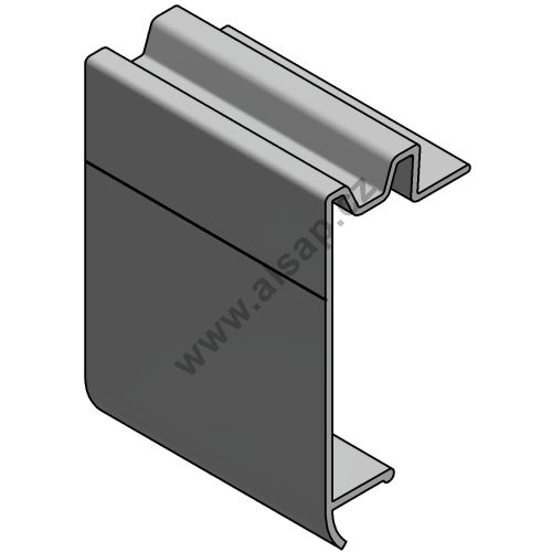 Frame floor profile 90/18 mm, for lashing rings, with nose (aluminium/anodised)