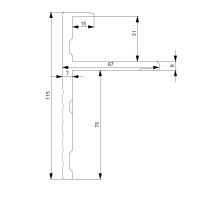 Frame floor profile Wave, for 30 mm full-aluminium floor, SL5, CS12, aluminium (1)