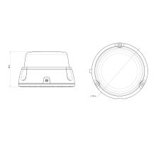 LED oranžový maják, 1 mód, 12-24V, magnet, spirálový kabel 3m, zástrčka do autozapalovače (4)