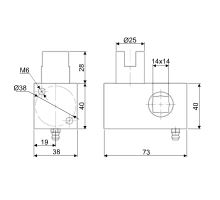 Tension box L, 38 x 73 x 40 mm, groove (1)