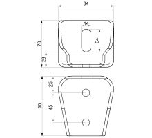 Mounting bracket 90 mm FD universal, hot-dip galvanised (1)