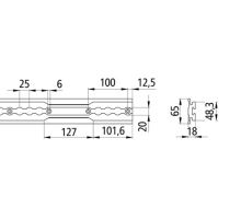 AirLine bar o20 mm al., l=6000mm, with mounting holes, anodized, for securing trolleys (1)