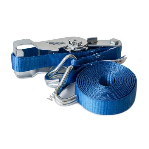 25 mm tension strap, ratchet WTR 1000, hook 002, blue, from 3 to 5 m