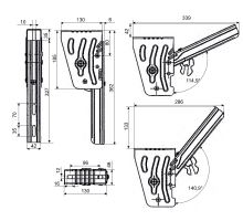 Bracket for underrun protection, w=46mm, l=362-710 mm, Magnelis®, E11 homologation, TAKLER (1)
