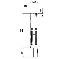 Rear column S44 tipper L, 800 / 120 mm, into wedge - extendable