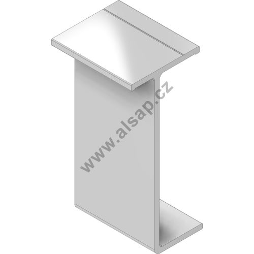 Subframe profile T, 200 mm, aluminium