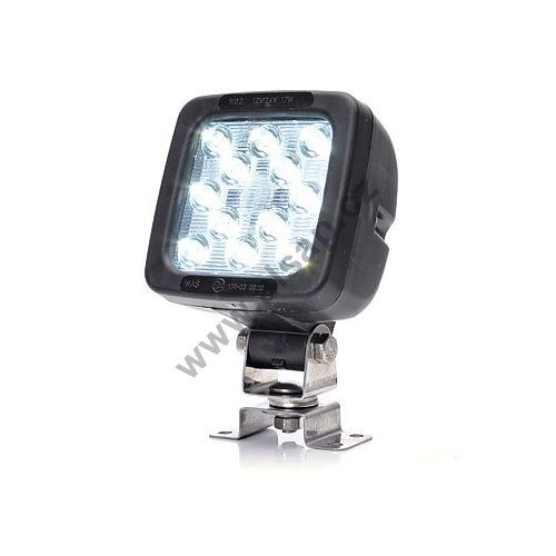 Work light 12 LED 1750 lm Osram / 17W, W82 black with bracket, 104 x 104 mm (600)