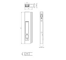 KLEVER dropside lock, plastic handle, L/R side, 310-410 mm, without flange