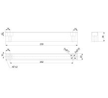 Impact on the rear post 230x20x30mm AL (1)